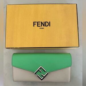 Fendi; FF Diamonds Continental With Removable Chain; EUC